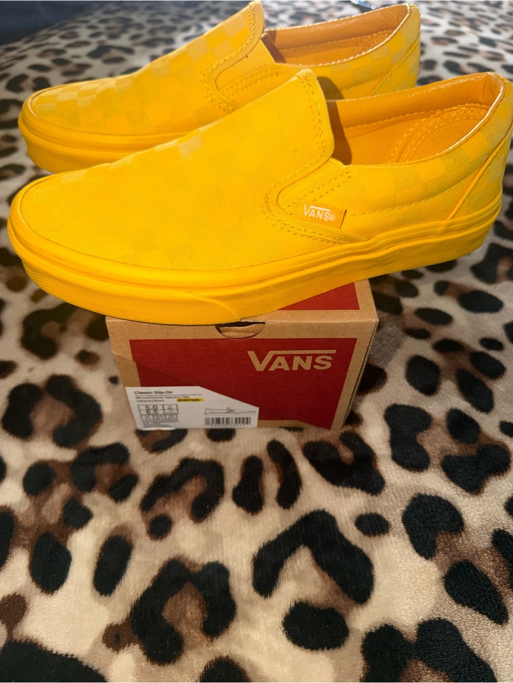 Vans Yellow Checkerboard Slip-On Loafers